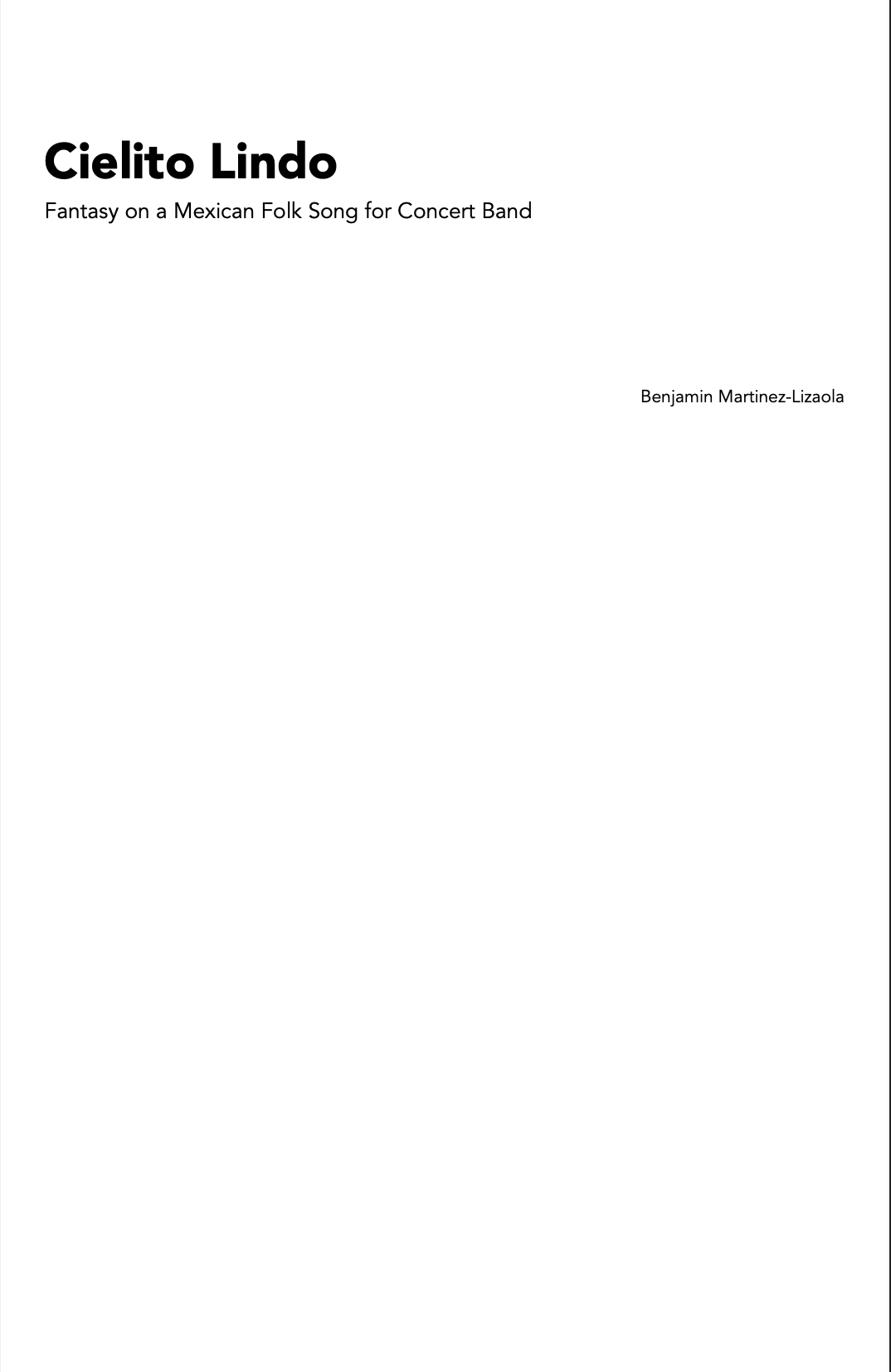 Cielito Lindo by Benjamin Martinez-Lizaola