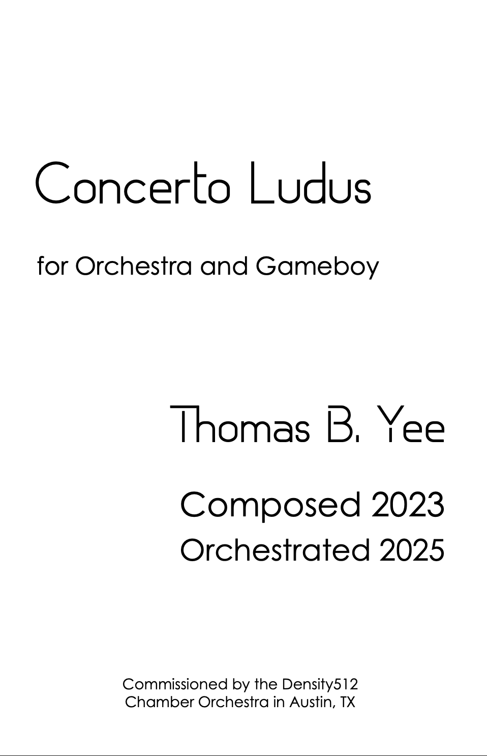 Concerto Ludus (Score Only) by Thomas Yee