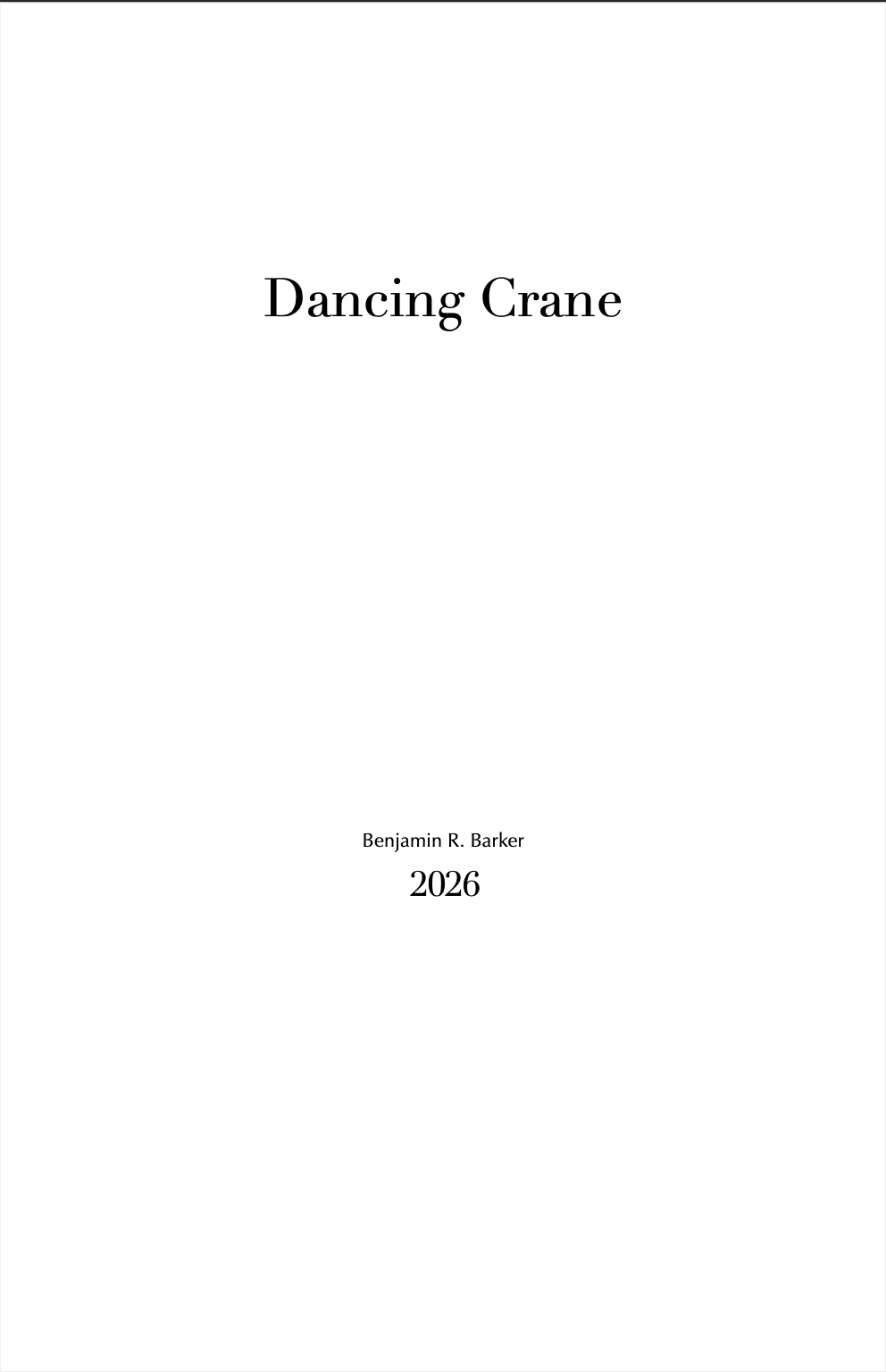 Dancing Crane by Benjamin R. Barker