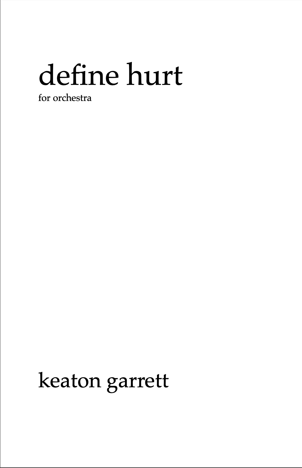 Define Hurt by Keaton Garrett