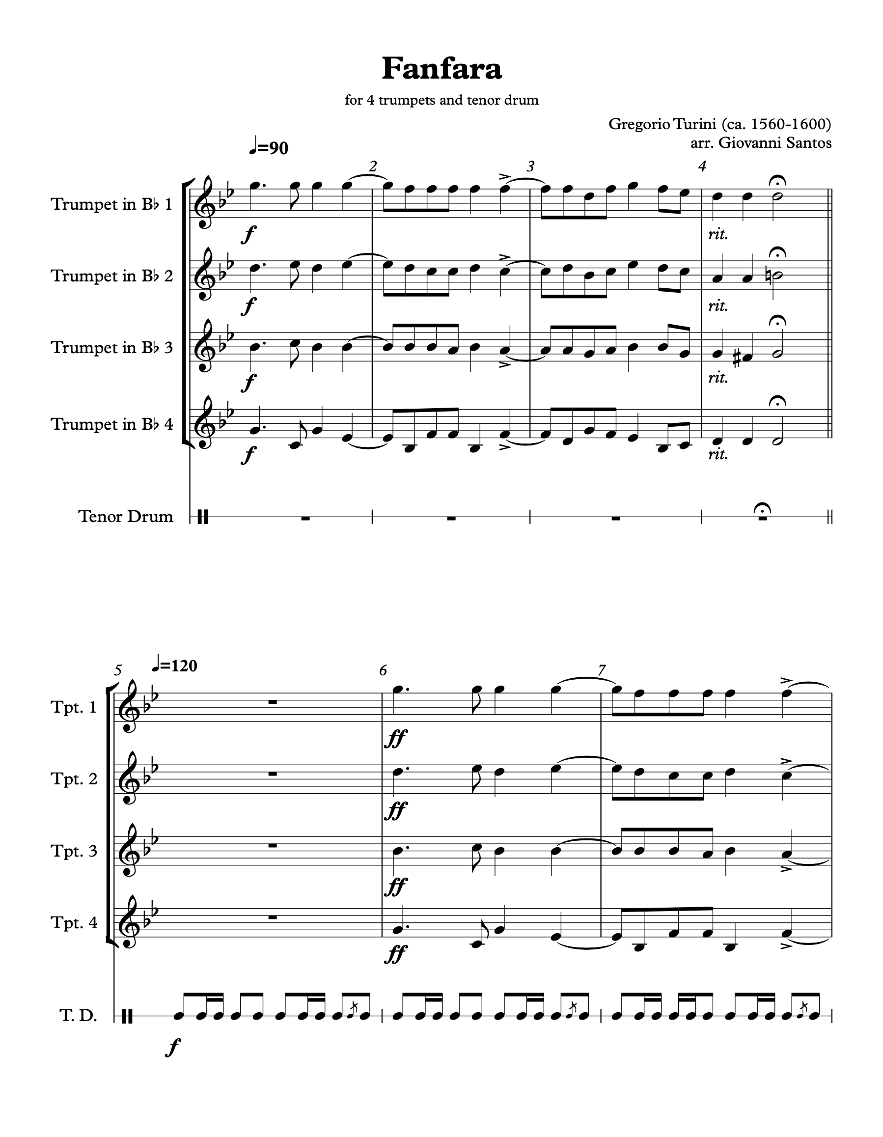 Fanfara by Turini, arr. Giovanni Santos