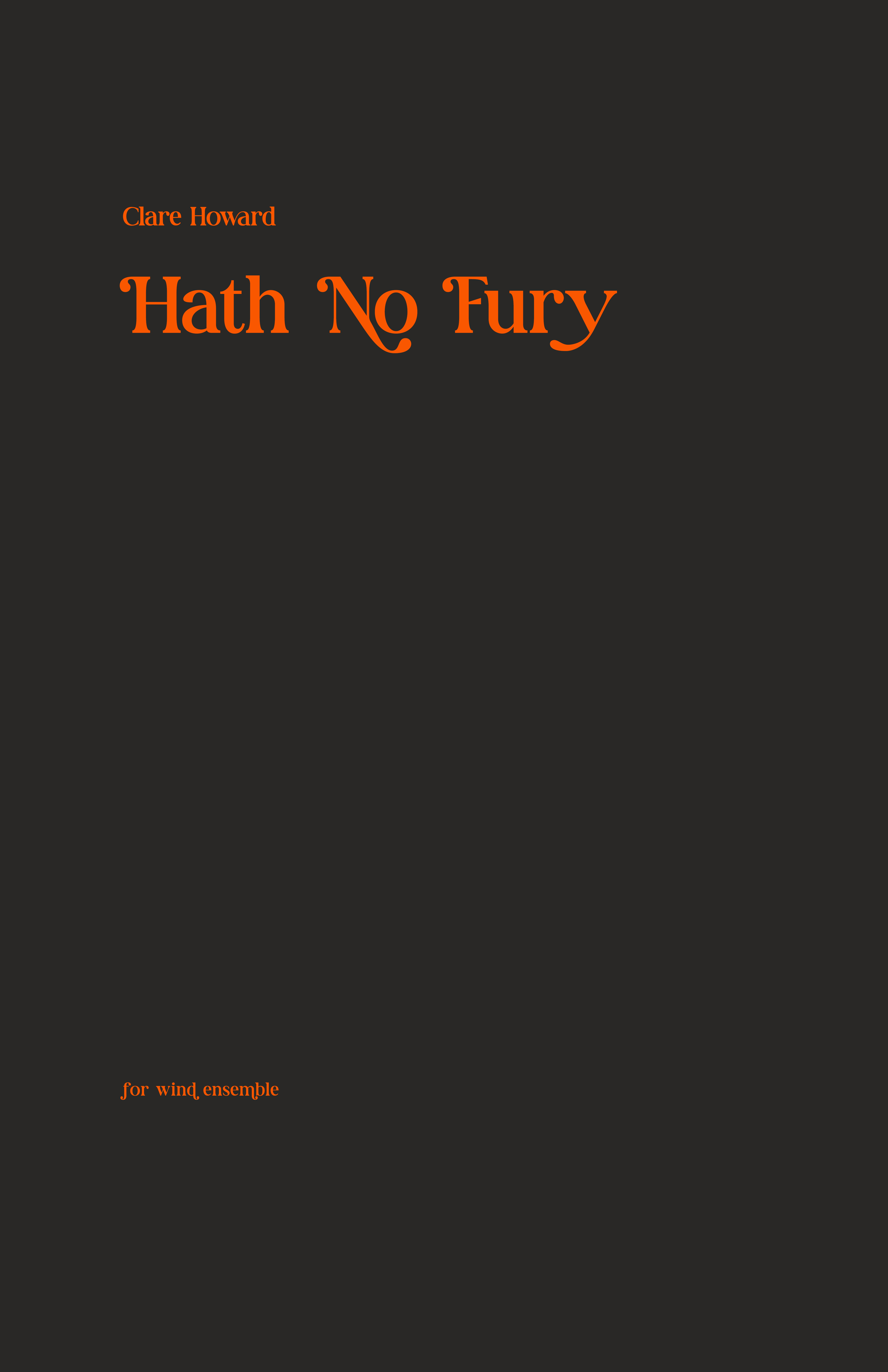 Hath No Fury (Score Only) by Clare Howard