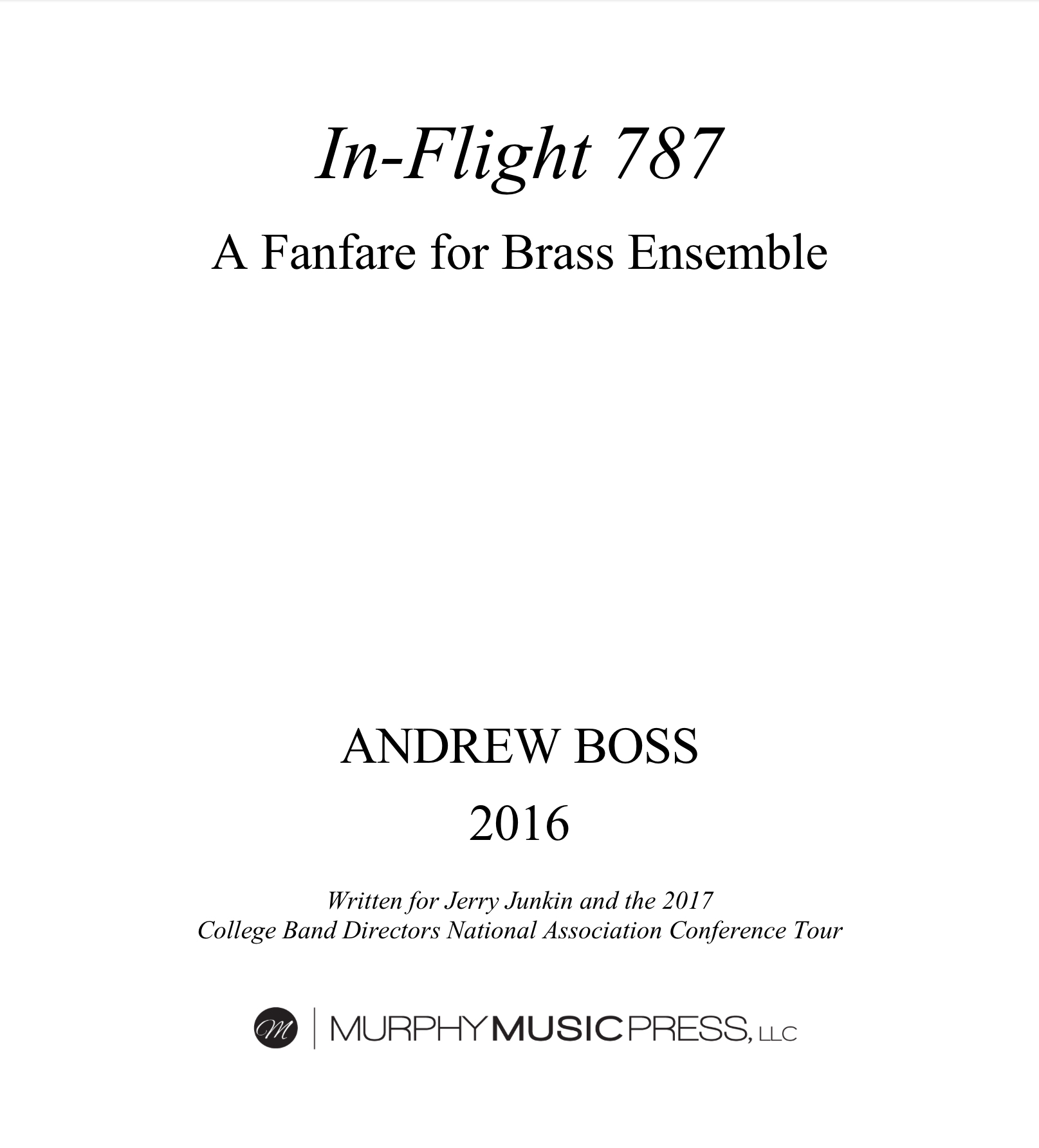 In-flight 787 (Score Only) by Andrew Boss