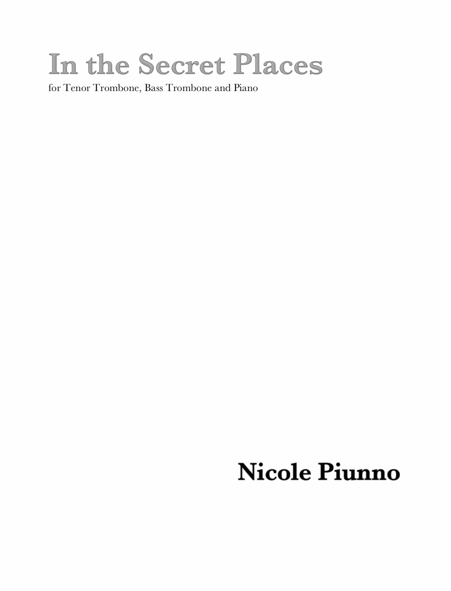 In The Secret Places by Nicole Piunno