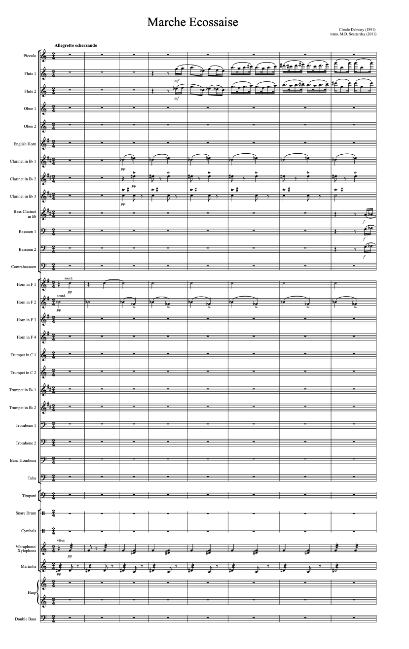 Marche Ecossaise by Claude Debussy trans. Mark Scatterday
