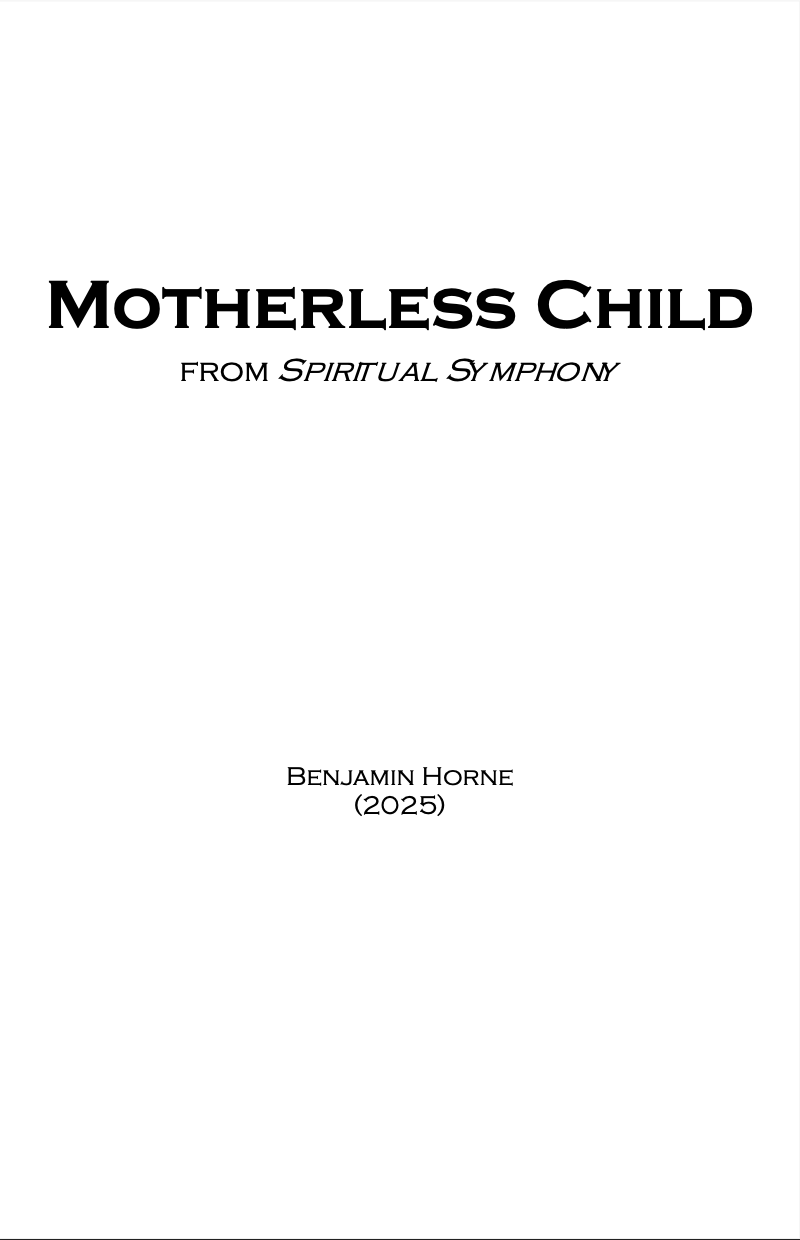 Motherless Child by Benjamin Horne