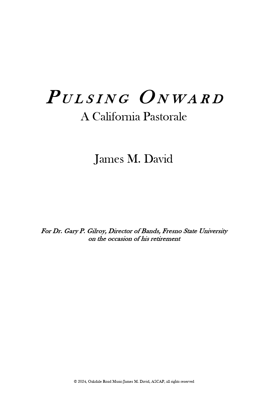 Pulsing Onward (Score Only) by James David