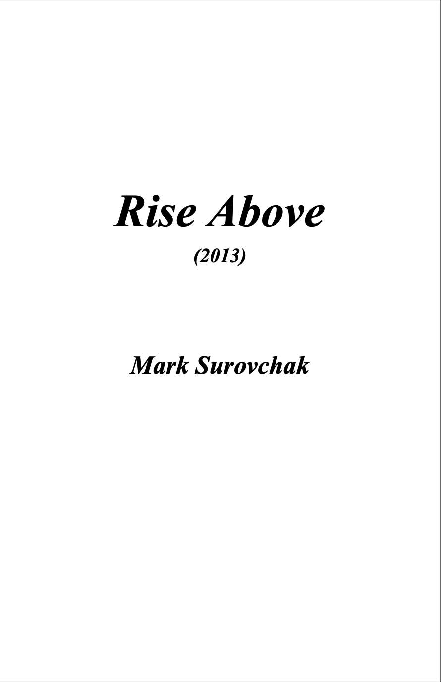 Rise Above (Score Only) by Mark Surovachak