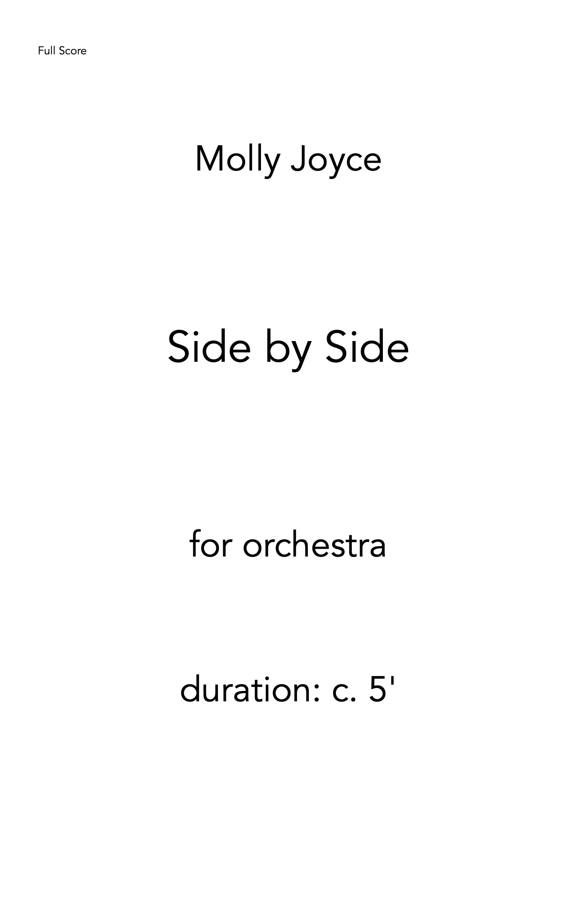 Side By Side by Molly Joyce