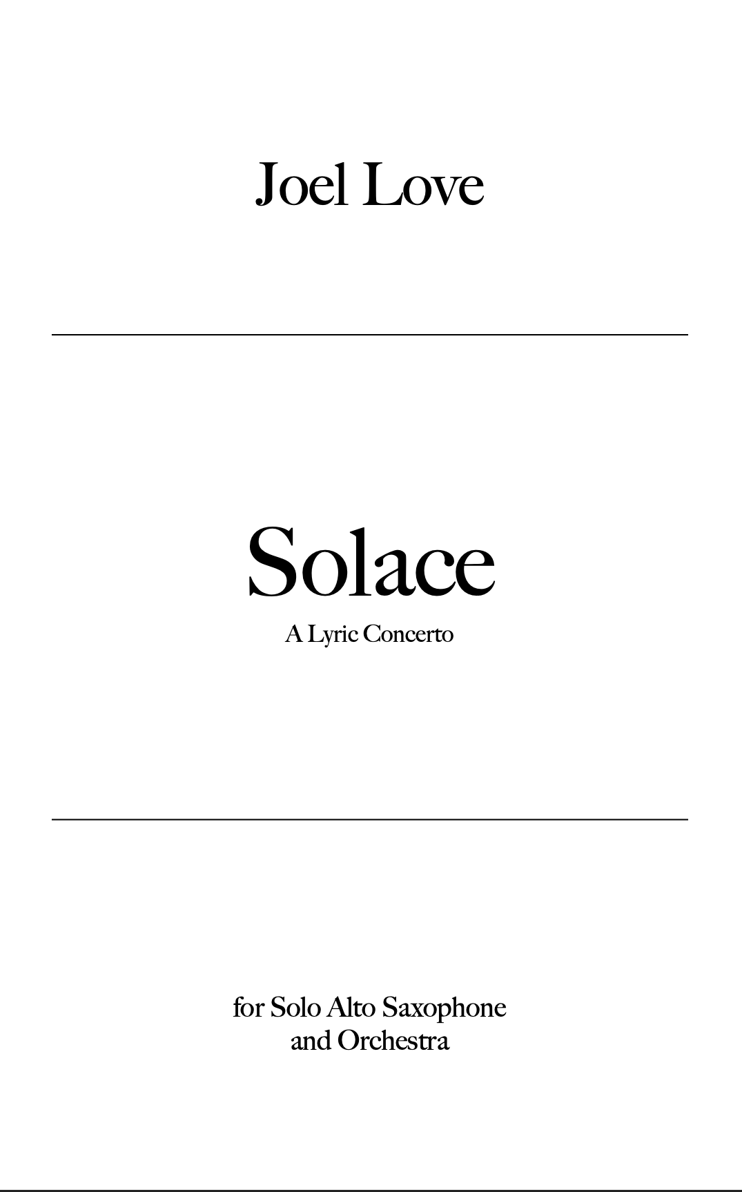 Solace, Orchestra Version (Score Only) by Joel Love
