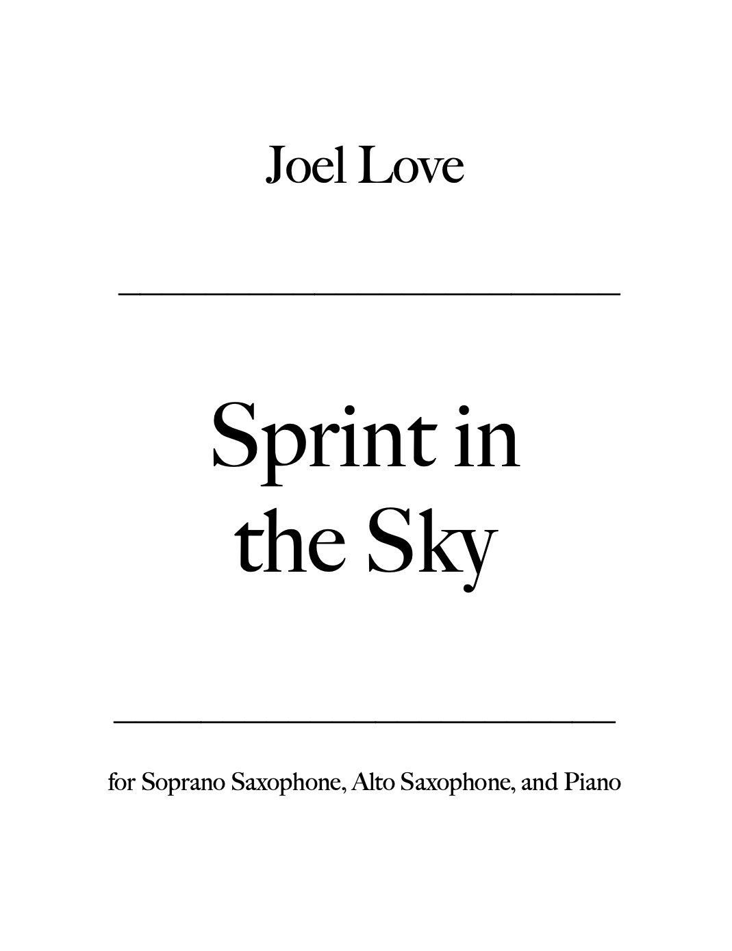Sprint In The Sky by Joel Love