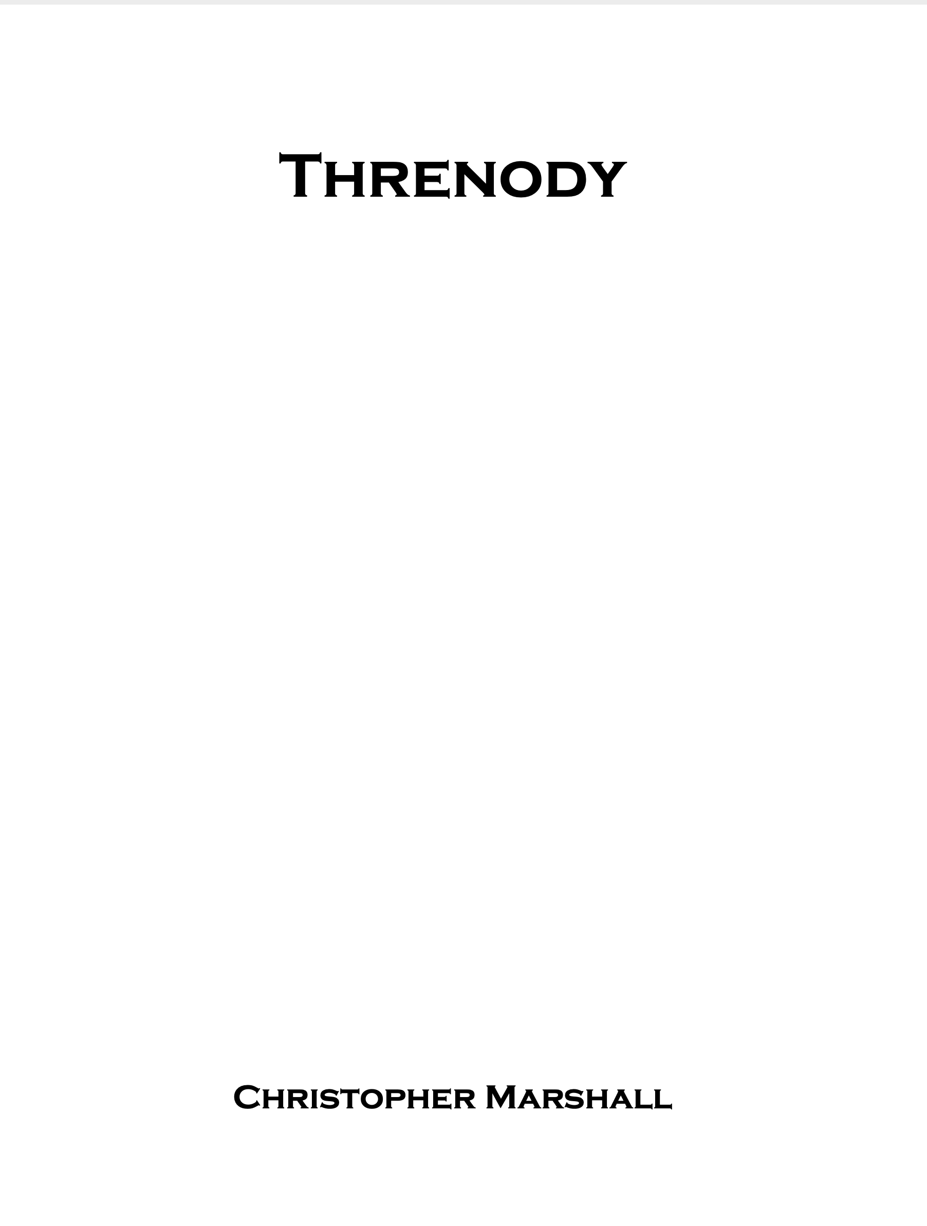 Threnody by Christopher Marshall